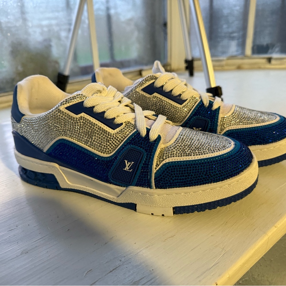 Blue and White Women's Sneakers